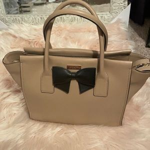 Kate spade tan satchel bag with bow